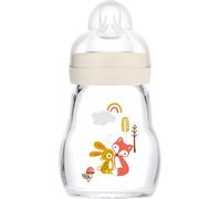 Kalanka-Feel Good Biberon En Verre (170 Ml), Bouteille De Lait Avec Large Ouverture, Gourde Solide Pour Bébé Avec Tétine Taille 1, Dès La Naissance, Lapin/Renard
