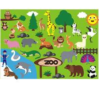 KALANKA-Felt Zoo Animal Story Board Set 42Pcs Préscolaire Wild Jungle Animals Storytelling Flannel Board Apprentissage Précoce Kit de Jeu Éducatif Suspendu Jouets Pédagogiques