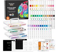 Kalanka-Feutre Acrylique 36 Couleurs, Marqueurs Acrylique À Pointe Pinceau Sur Céramique Toile Plastique, Acrylic Paint Marker Pour Calligraphie, Bricolage