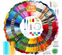 Kalanka-Fils À Broderie Kit,200 Couleurs Fil À Broder+Outils Total 284 Pièces,Pour Broderie Point De Croix Tricotage Bracelets Brésiliens Fil A Coudre Des Outils Accessoires