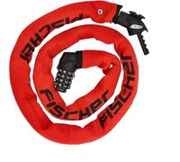 Kalanka-Fischer Antivol À Chaîne En Néoprène Avec Serrure À Combinaison, Haute Sécurité Pour Vélos Et Vélos Électriques, Anti-Vol, Rouge, Longueur : 130 Cm