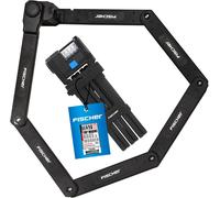 Kalanka-Fischer Protec Plus+ Fn110 Antivol Pliable Pour Vélo Avec Serrure À Combinaison, Manipulation Pratique, Recouvert D'un Matériau Souple, Avec Support, Noir, 1 Pièce