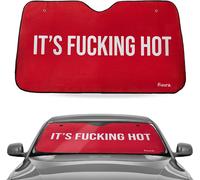 Kalanka-Fisura \U2013 Pare-Soleil Voiture Avant \U201cf*Cking Hot\U201d. Modèle Original Rouge. Écran Thermique Réfléchissant Pour Pare-Brise De Voiture. Accessoire Auto 130 X 70 Cm.