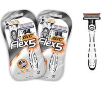 Kalanka-Flex 5 - 6 Rasoirs Jetables Pour Homme À 5 Lames Avec Bande Lubrifiante Pour Un Rasage Précis Et Confortable - Lot De 2 Blisters De 3