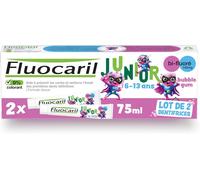 Kalanka-Fluocaril - Dentifrice Junior 6-13 Ans Anti-Caries Bi-Fluoré 145mg - Arôme/Goût Chewing-Gum - Aide À Prévenir Les Caries Et Renforce L'émail Des Premières Dents Définitives - Lot De 2x75ml