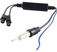 Kalanka-Fm Am Adaptateur Amplificateur Antenne Autoradio Double Fakra Mâle Vers Prise Din Iso Avec Amplificateur Actif 12 V Câble De Aémarrage Pour Audi Vw Autoradio Fm Am Adaptateur D'antenne Radio