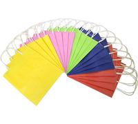 KALANKA-folia 21809/7 Lot de 7 Sacs en Papier avec anses torsadées 18 x 8 x 21 cm Couleurs Assorties