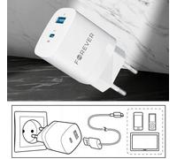 Kalanka-Forever 21 Chargeur Rapide Gan 33w Pour Honor 90 Lite, 90, 70 Lite, Magic 5 Pro, Vs/Google Pixel 7a, 7, 7 Pro, 6a/Huawei P40 Lite 5g, Mate X3/Vivo V23, Y21/Motorola Razr 40, Moto G53 Blanc