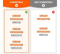 KALANKA-Freeze Virtuoso - Oreillettes en Gel de Refroidissement en Tissu Hybride pour Casque de Jeu Corsair Virtuoso par Wicked Cushions - Épaisseur et Isolation Acoustique améliorées Gold Marble