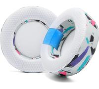 KALANKA-Freeze Virtuoso - Oreillettes en Gel de Refroidissement en Tissu Hybride pour Casque de Jeu Corsair Virtuoso par Wicked Cushions - Épaisseur et Isolation Acoustique améliorées 90s White