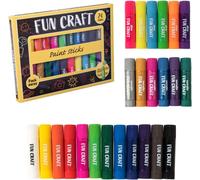 KALANKA-Fun Craft Tempera Paint Sticks 24 paint sticks for kids - 6 shiny paints, 6 metallic paints and 12 color sticks