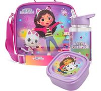 KALANKA-Gabby's Dollhouse Set Repas Enfant 3 Pièces Sac Isotherme avec Sangle Boîte à Goûter et Gourde 400ml Sans BPA École Pique nique (Gabby`s Dollhouse)