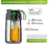 Kalanka-Gamelle Isotherme Pour Repas Chaud 530ml En Acier Inox - Thermos Bebe Repas Hermétique - Boite Alimentaire Isotherme Chaud Jusqu'à 14h - Lunch Box Pour Nourriture Et Soupe - Vert Clair