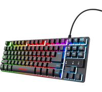 KALANKA-Gaming Clavier Gamer TKL RGB GXT 833 Thado Clavier Filaire Compact (20% Plus Petit), Éclairage LED Multicolore, AZERTY Français, USB Plug & Play, PC/Ordinateur Portable - Noir