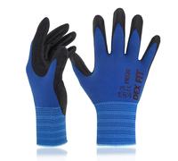 KALANKA-Gants de jardinage FN320, Adaptation 3D confortable et extensible, Super agrippants, Mousse de nitrile durable, Nylon fin et léger, Lavables en Machine, Bleu 6 (XS) 3 Paires