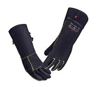 KALANKA-gants de soudage pour barbecue en cuir de vache, coutures Kevlar, gants ignifuges et résistants à la chaleur à manches longues pour barbecue, incendie, cheminée, four, cuisson, cuisinière 35C