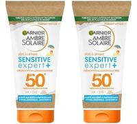 Kalanka-Garnier Ambre Solaire - Bébé À L'ombre Sensitive Expert+ - Lait Solaire Bébé Fps 50+ - Protège Des Uva & Uvb, Uva Longs - Résiste À L'eau - Céramides - Vegan - Dès 6 Mois - Peaux Claires - 50