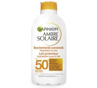 Kalanka-Garnier Ambre Solaire Hydra 24h - Lait Solaire Fps 50+ - Protège Des Uva & Uvb - Hydratation 24h - Sans Parfum - Absorption Rapide - Au Beurre De Karité - Tous Types De Peaux - 200 Ml