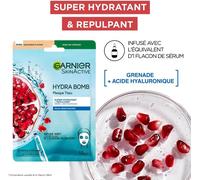 Kalanka-Garnier Skin Active - Lot De 5 Masques Tissu Hydra Bomb - Visage & Yeux - Hydratation, Éclat & Nutrition - Acide Hyaluronique - Peaux Fatiguées, Ternes Ou Désydratées - X5