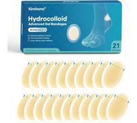 Kalanka-Gel Blister Bandages - 21 Pcs Hydrocolloid Bandages For Feet, Blister Cushions Pads, Water Resistant Adhesive Bandages For Heel, Toes & Foot, Blister Bandages For Prevention & Recovery (Heel