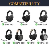 KALANKA-Gel de Refroidissement Mousse Coussin Coussinets pour Corsair HS75 XB HS70/Pro HS60/Pro HS50/Pro Gaming Casques avec Mousse d'isolement de Bruit à Haute densité
