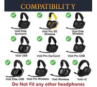 KALANKA-Gel de Refroidissement Mousse Coussin Coussinets pour Corsair Void/Void v2/Void Pro/Void Elite/Surround Wired & Wireless RGB USB Gaming Casques, Coussinets d`Oreilles en Tissu Soie Glacée