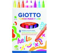 KALANKA-GIOTTO Turbo Maxi Fluo - Etui 8 Feutres, multicolore, 1 Unidad (Paquete de 1)