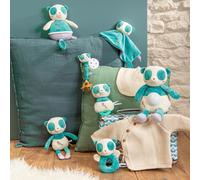 Kalanka-Gipsy Toys \U2013 Panda \U2013 Veilleuse \U2013 Peluche - Gamme « Bamboo » - 26 Cm S/Carte \U2013 Bleu Et Beige \U2013 1er Age