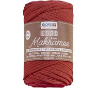 KALANKA-Glorex 5 1006 32 - Makramee Cord 3 mm, 250 g, Terracotta, Longueur 63 m, Fil Textile tissé, 60% Coton, 40% Viscose et Polyester, pour Le Crochet, Le Tricot, Le nouage et la décoration