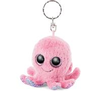 KALANKA-Glubschis Poulpe Poli Original 8 cm-Peluches Animaux de la mer, Pieuvre clés dotée d`Une Attache pour Cordon, Trousseau et Porte-Clef Fille-Doudou Cadeau Enfants, 46963, Rose/Multicolore