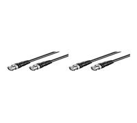 KALANKA-Goobay 50087 Câble de Connexion BNC (RG58), Coaxial, Blindé 2 Fois, 50 Ohms, Noir, 5 Mètres (Lot de 2)