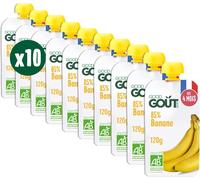 Kalanka-Good Goût - Gourdes Banane - Purée Bébé - Dès 4 Mois - 85 % Banane - Sans Sucres Ajoutés* - Fabriqué En France - 10x120g