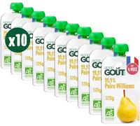 Kalanka-Good Goût - Gourdes Poire Williams - Purée Bébé - Dès 4 Mois - 99,9% Poire Williams - Sans Sucres Ajoutés - Fabriqué En France - 10x120g