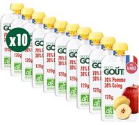 Kalanka-Good Goût - Gourdes Pomme Coing - Purée Bébé - Dès 4 Mois - 70 % Pomme, 30 % Coing - Sans Sucres Ajoutés - Fabriqué En France - 10x120g