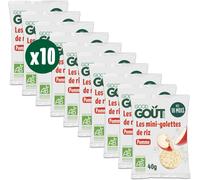 Kalanka-Good Goût - Mini-Galettes De Riz Pomme - Biscuits Bébé - Dès 10 Mois - Légères Et Fondantes - Format Nomade - 10x40g