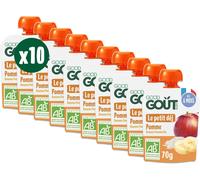 Kalanka-Good Goût - Petit Déj Pomme - Gourde Pour Bébé - Dès 6 Mois - Format Nomade - Sans Sucres Ajoutés - 10x70g