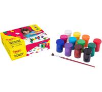 KALANKA-- Gouache Liquide, Etui de 12 Pots de 15ml, Couleurs Assorties, Peinture à Base d'ingrédients naturels, Facile à Laver, sans Gluten, Idéal pour l'école (521)