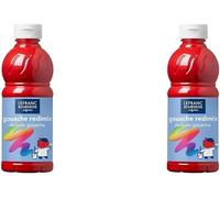 KALANKA-Gouache Redimix Color and Co-, Carmin, Tempera Kinderfarbe - 500ml (Lot de 2)