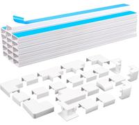 KALANKA-Goulotte Passe Cable, 16pcs Goulottes de Câbles Cache Cable TV Mural, Goulotte Cable Autocollante, Cable Management Montage sur Le Mur pour la Gestion des Câbles Maison Bureau-400x30x15mm