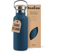 Kalanka-Gourde Isotherme 500ml, Gourde Réutilisable Bleue, Gourde Inox 500ml, Thermos Isotherme, Gourde En Metal, Gourde Velo \U2013 Bleu Saphir