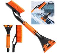 Kalanka-Grattoir À Glace Et Brosse À Neige Gratte Pare Brise Voiture Détachable 2 En 1 Grattoir À Glace Avec Balai Pour Voiture Suv Camion (Orange)
