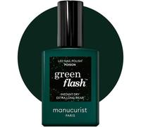 Kalanka-Green Flash Led Poison - Vert Fonc¿¿ Paillett¿¿ - Gel Ongle Naturel - Vegan, 9-Free, Vernis Gel Uv Semi Permanent - Gel Polish Vernis Semi Permanent - Vernis Semi Permanent - Made In France