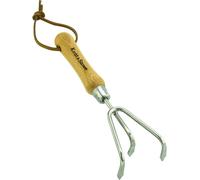 KALANKA-griffe piocheuse ¿ Griffe de jardin 3 dents en acier inoxydable, griffe avec manche en frêne, longueur : 28 cm