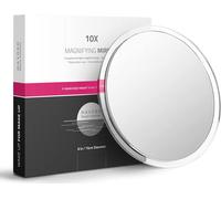 Kalanka-Grossissant Miroir 10x Avec 3 Ventouses -Adhésif Triple Ventouse Sur Miroir Avec Grossissement 10x. Miroir De Maquillage De Voyage Portable, Miroir Cosmétique (10x)