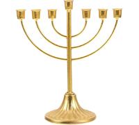 KALANKA-Hanoukka Bougeoir Israël Jérusalem Temple 7 Branche Métal Chandelier Vintage Bougeoir Sainte Bougie Stand Ornement Doré