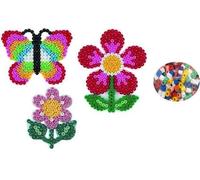 KALANKA-Happy Price Toys Midi Lot de 63 sachets pour plateau à crayons, petites fleurs, papillons et fleurs dans un sachet blister + 100 perles à repasser colorées