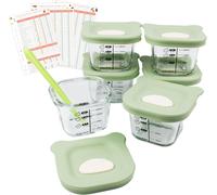 Kalanka-Hello Hippo® Lots De 6 Petit Pots En Verre Bébé 160ml - Idéaux Pour Compotes, Purées Et Fruits, Hermétiques Et Pratiques Avec Graduation, Cuillère Incluse - Parfaits Pour Les Repas De Bébé