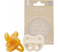 Kalanka-Hevea Sucette Bebe Physiologique Caoutchouc Naturel / 3-36 Mois - Sans Bpa, Pvc, Ni Phtalates - Design Danois Tétine Avec 4 Trous De Ventilation - Hygiénique - Pack De 2 Tétines (Blanc Lait &