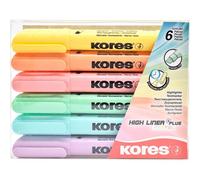 Kalanka-- High Liner Plus : Surligneurs Pastel, Pointe Biseautée Et Encre À Base D'eau, Fournitures Scolaires Et De Bureau, Paquet De 6 Couleurs Assorties