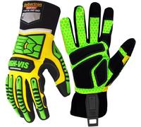 Kalanka-High-Vis Compétence Sdxg2 Supergrip Gel Oil & Gas Gants De Sécurité De Protection Contre Les Chocs Anti-Vibrations Gants De Travail Gants De Travail, Gants Mécaniques M